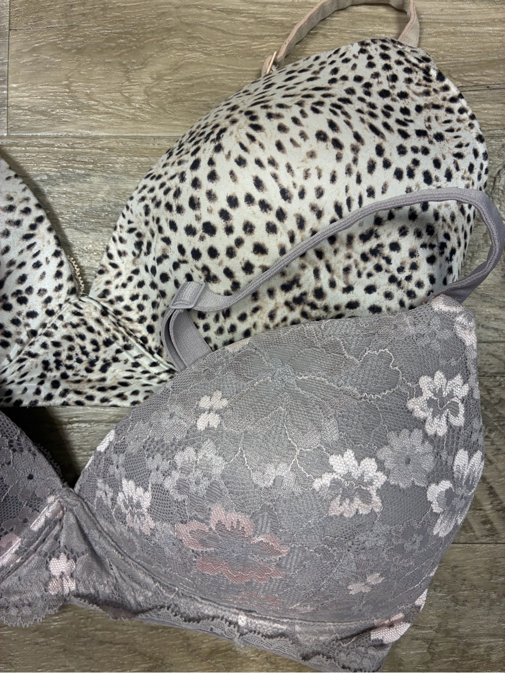 Victoria Secret 2 Wirefree Nursing Bras Lace Leopard Print - Picture 8 of 11